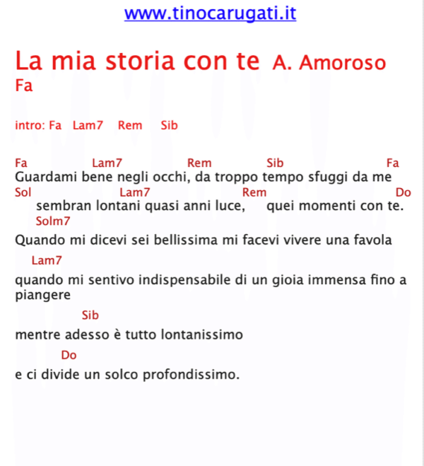 "LA MIA STORIA CON TE"  Alessandra Amoroso - Testo con Accordi