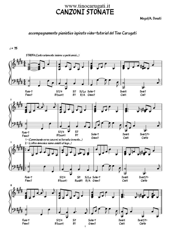 Spartito Pianoforte "CANZONI STONATE" Gianni Morandi