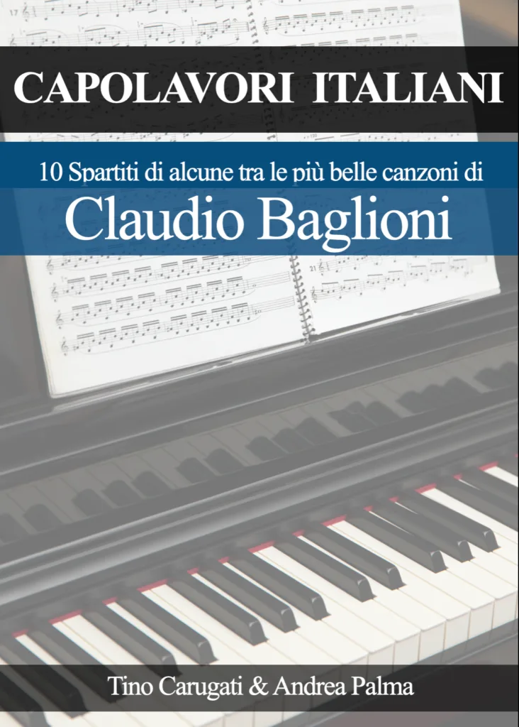 Capolavori Italiani "CLAUDIO BAGLIONI" 10 spartiti per Pianoforte a tre pentagrammi con melodia
