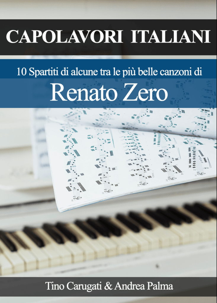 Capolavori Italiani "RENATO ZERO" 10 spartiti per Pianoforte a tre pentagrammi con melodia