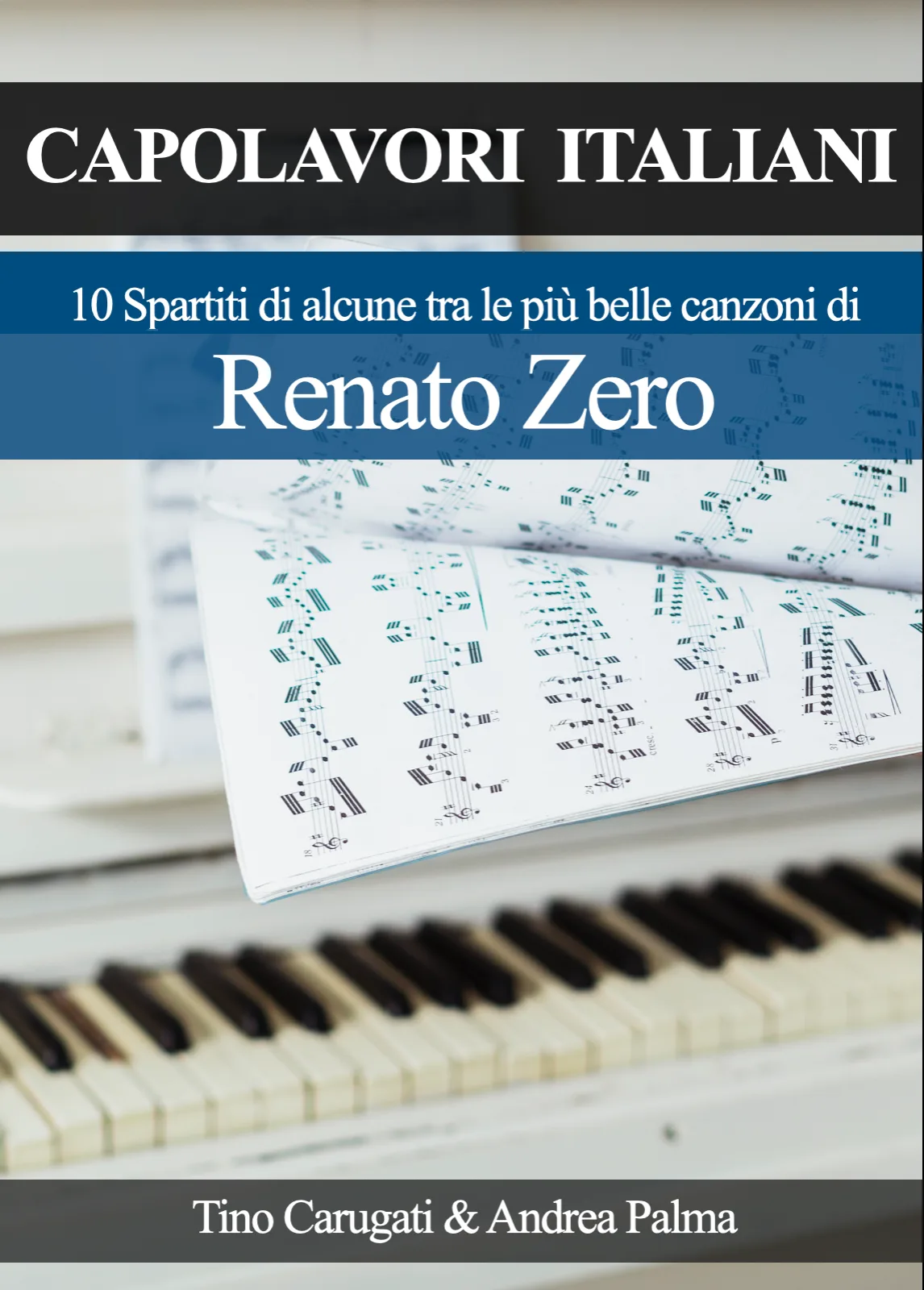 Capolavori Italiani "RENATO ZERO" 10 spartiti per Pianoforte a tre pentagrammi con melodia