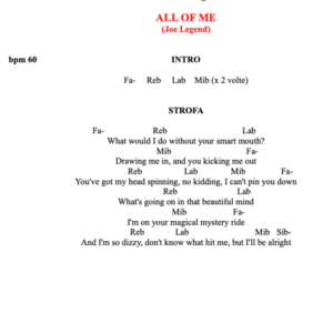 "ALL OF ME"  John Legend - Testo con accordi