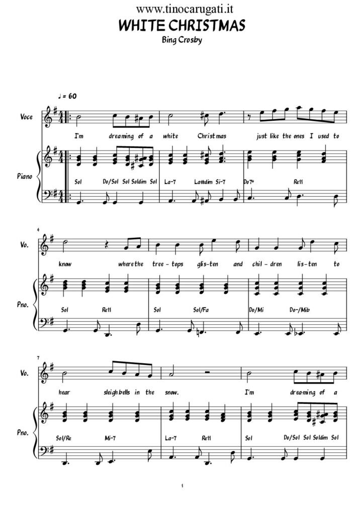 Spartito Pianoforte "WHITE CHRISTMAS"