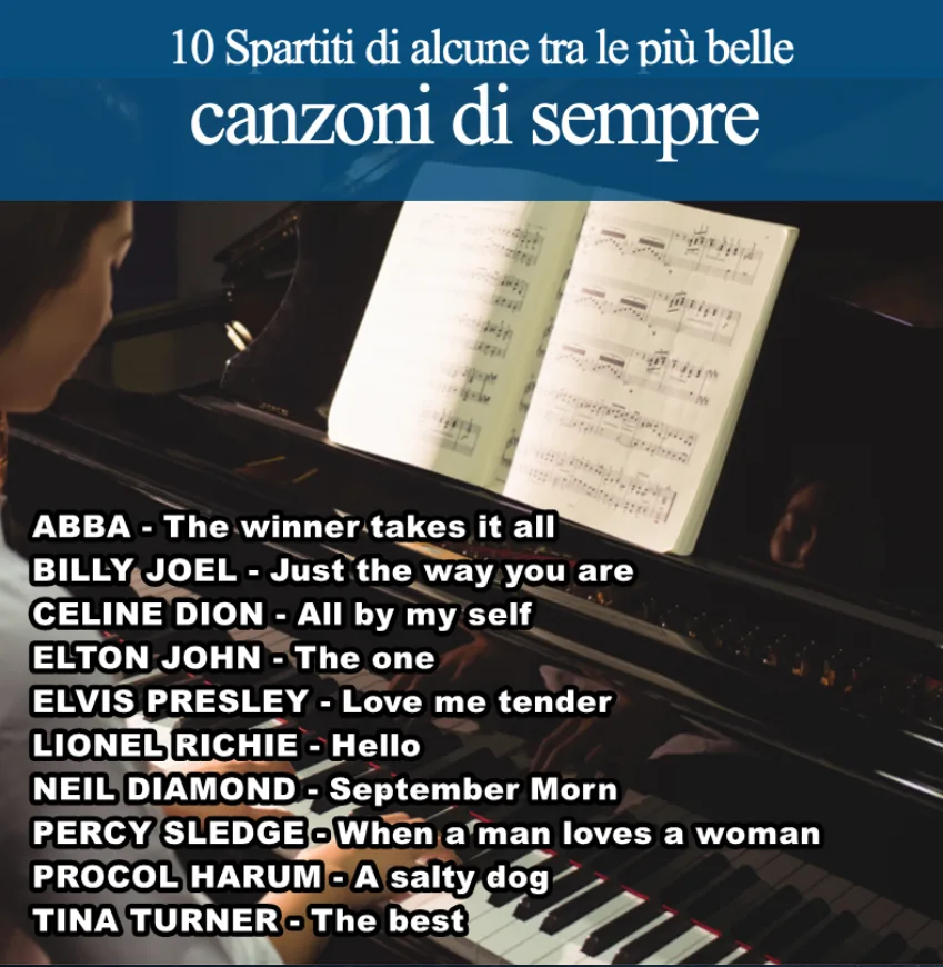 CAPOLAVORI INTERNAZIONALI Vol. 2 - 10 spartiti per Pianoforte a tre pentagrammi con melodia